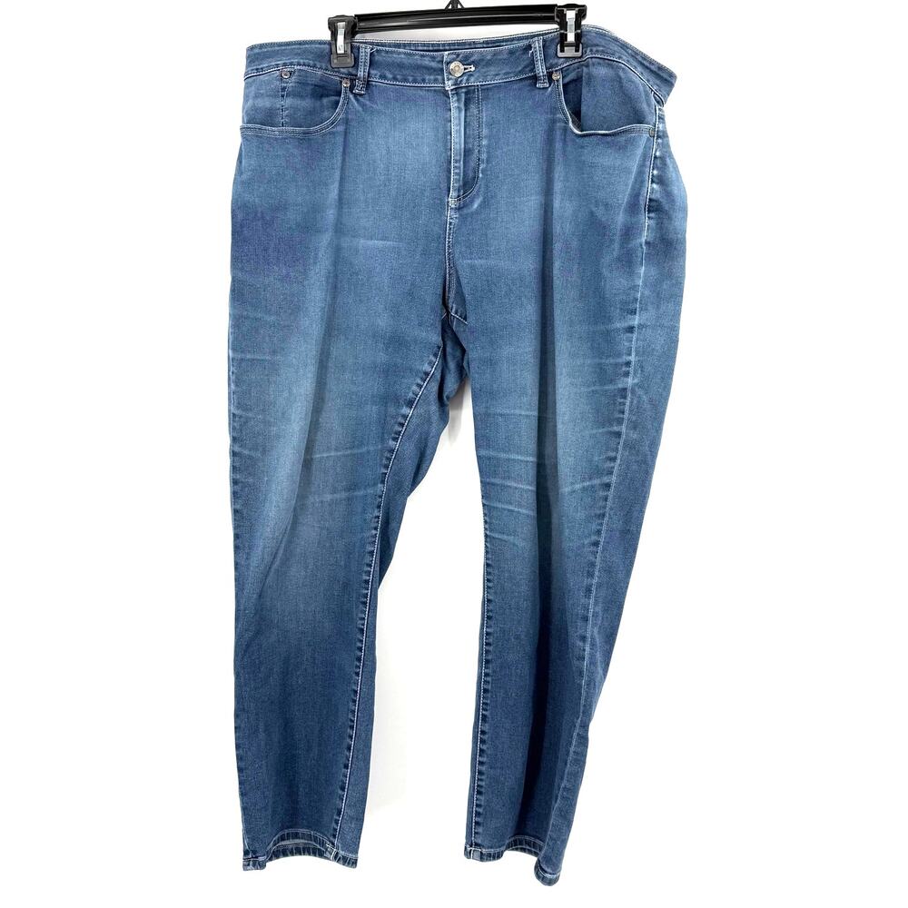 Talbots Woman Size 20 W Blue Jeans Denim Pants Straight Leg Lighter Wash